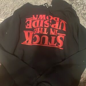 Black stuck in the upside down stranger things hoodie